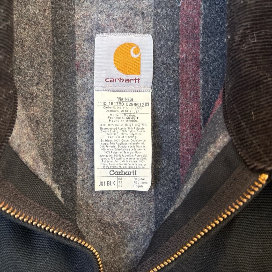 칼하트 j01 디트로이트 자켓 블랙 상품이미지3