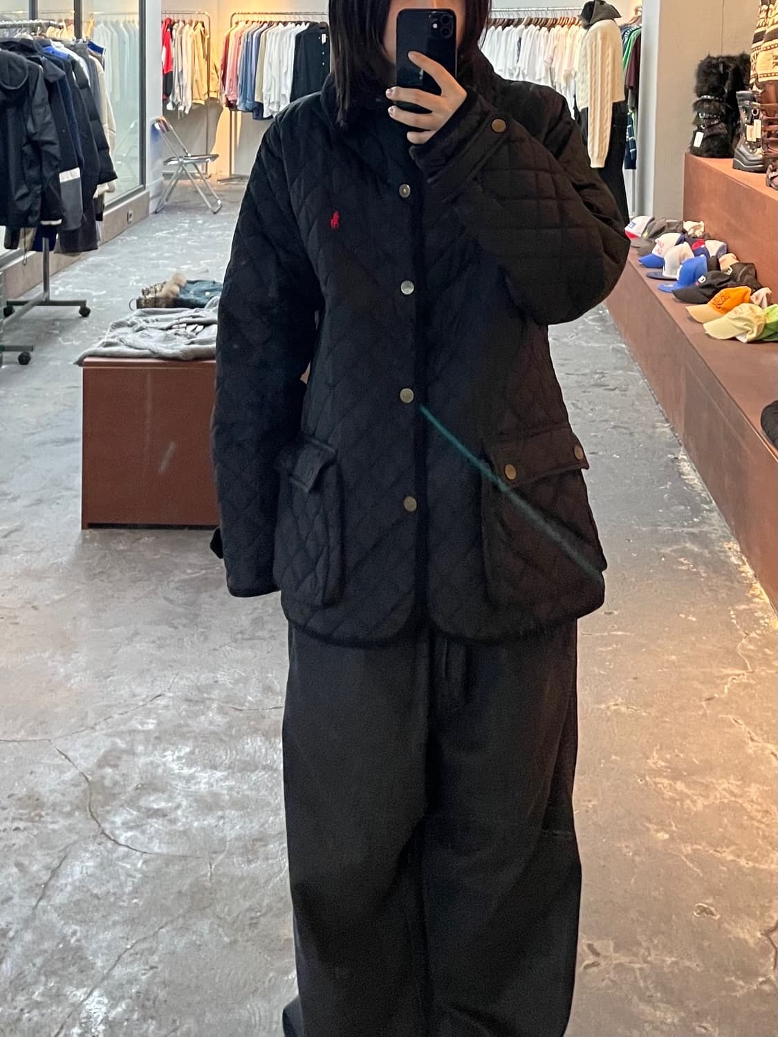 폴로랄프로렌 레드포니로고 블랙 퀄팅재킷 H870 상품이미지1
