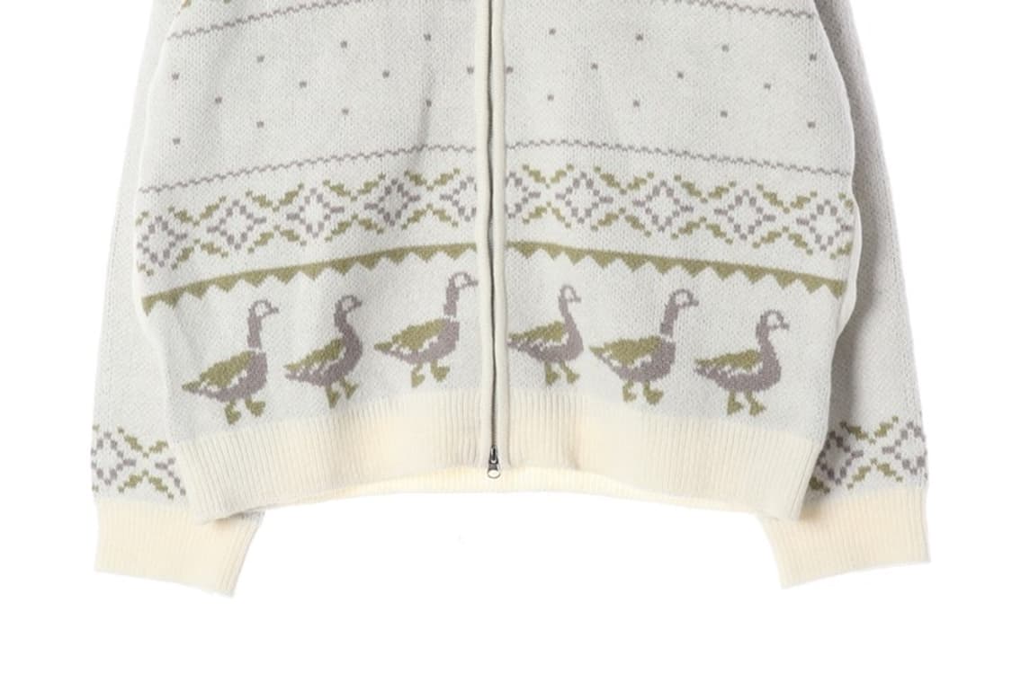 에디바우어 구스 그래픽 자카드 니트 집업 2XL 상품이미지4