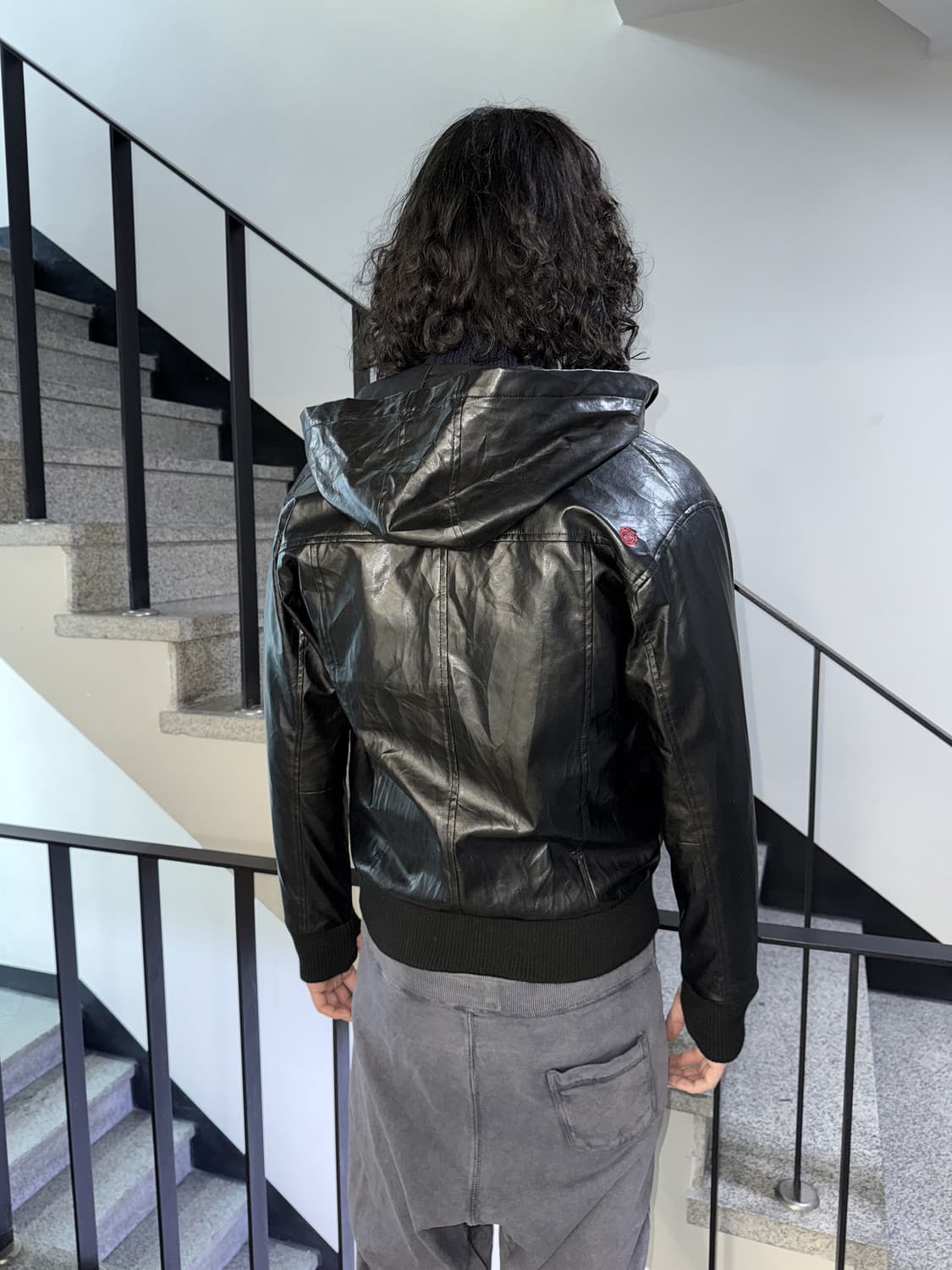 leather hooded zipup jacket 상품이미지3