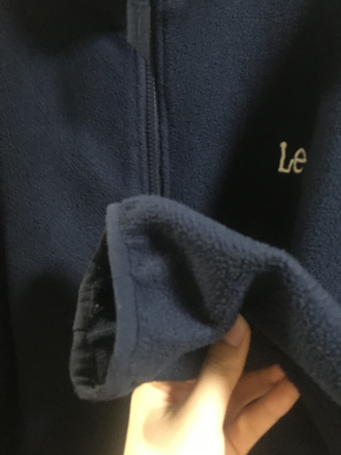 Lee 로고 플리스 L 네이비 집업 상품이미지3