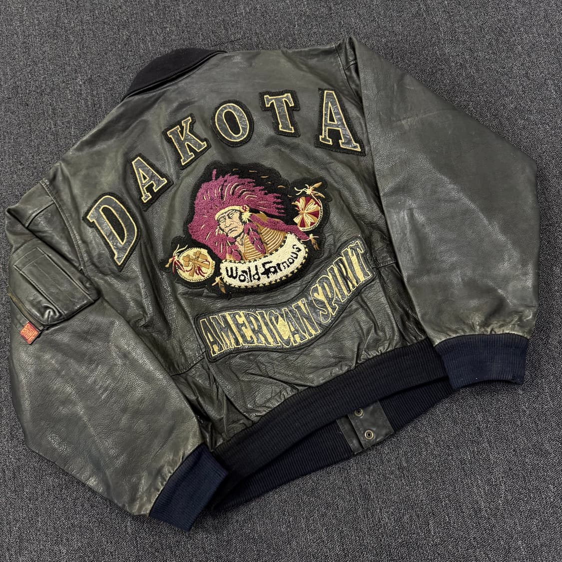 90s DAKOTA American Spirit 레더 자켓 상품이미지3