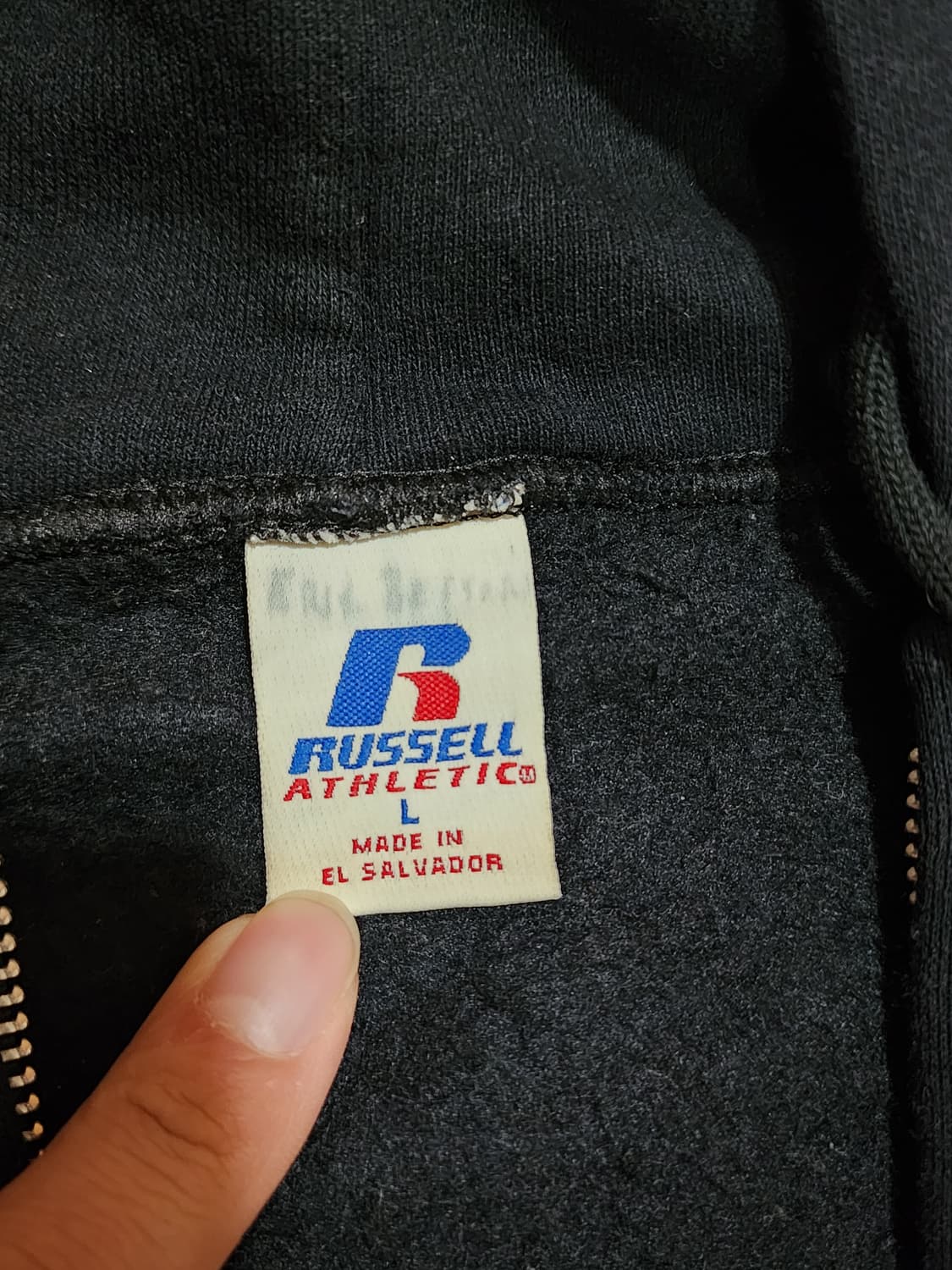 빈티지 러셀 후드집업 L 블랙 상품이미지2