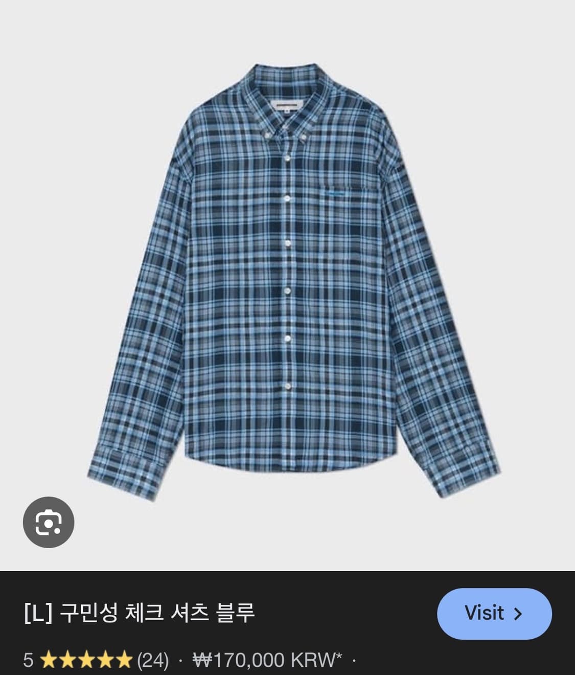 구민성 체크셔츠 블루 상품이미지1