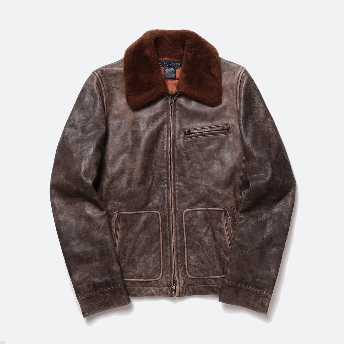 Polo by Ralph Lauren 시어링 레더 자켓 상품이미지1