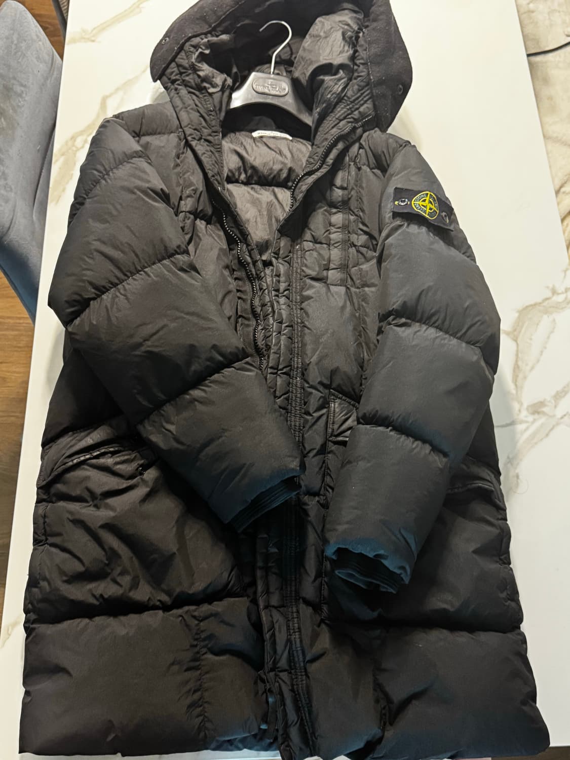 스톤아일랜드 크링클렙스 블랙 롱파카 size M 상품이미지4