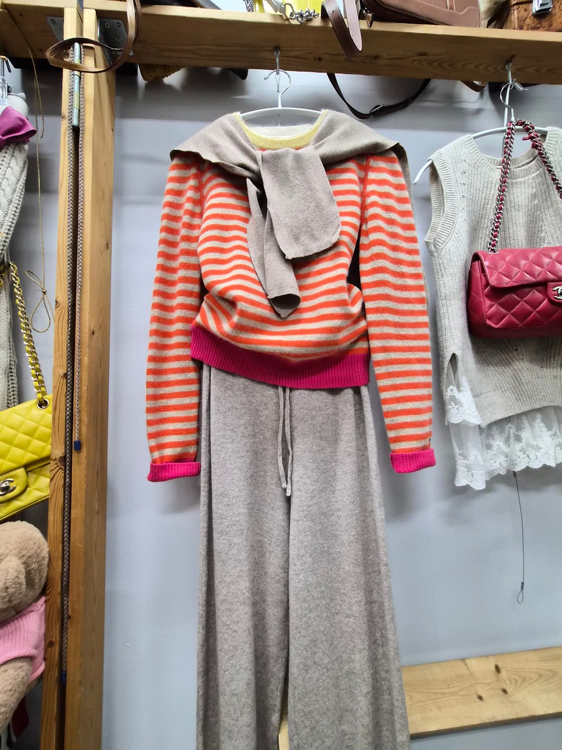 타미힐피거스트라이프 니트. 캐시미어100% 팬츠 상품이미지1