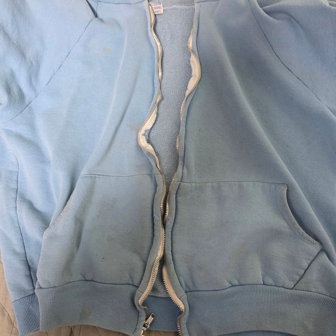 [L] 70s 빈티지 노브랜드 트래쉬드 후드집업 상품이미지6