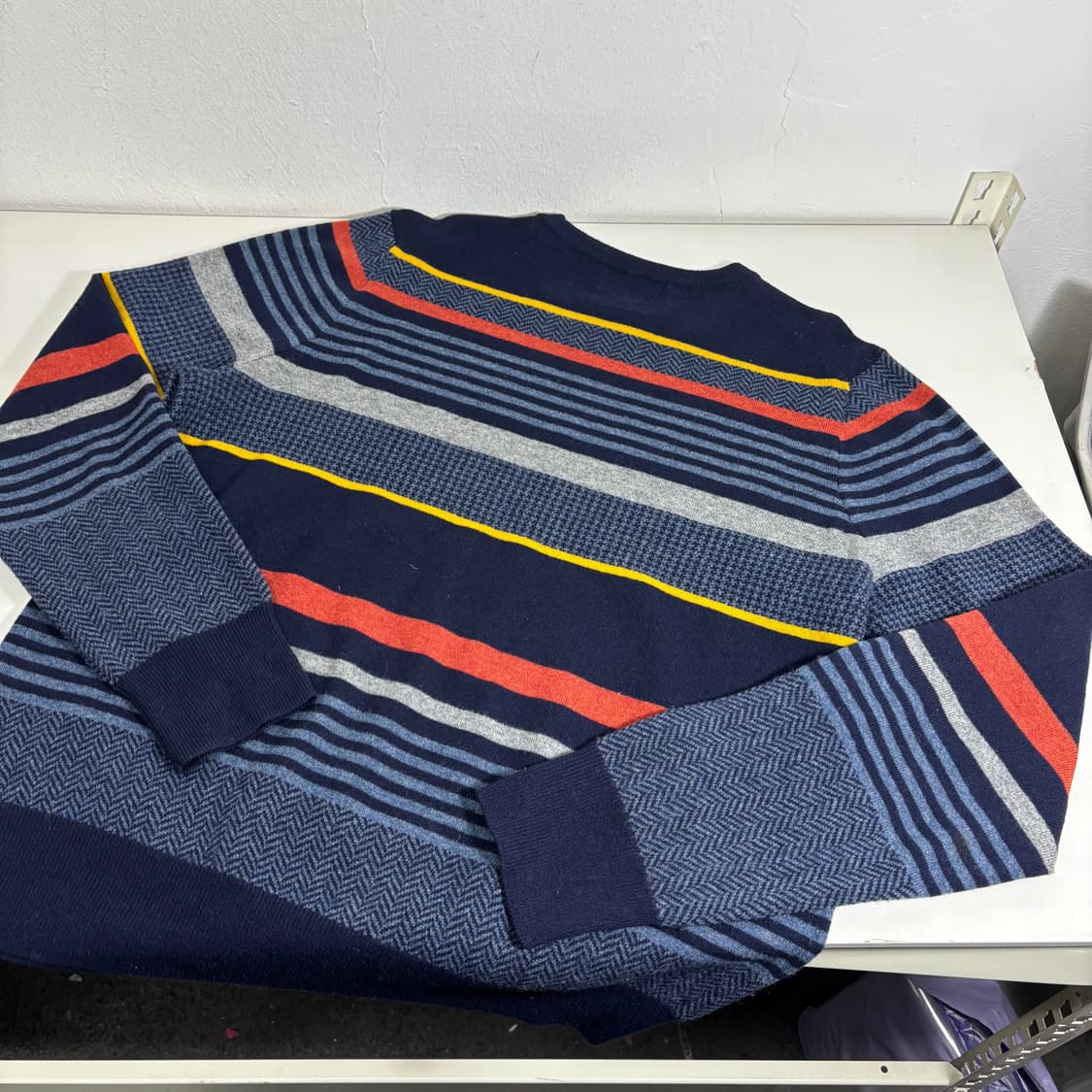 95 M 브룩스브라더스 울100% 멀티컬러 단가라니트 상품이미지3