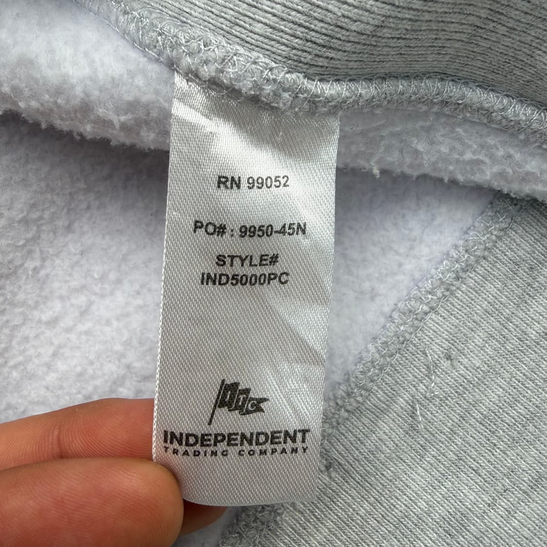 인디펜던트 X SNS! 백 프린팅 로고 그레이 후드티 M 상품이미지8