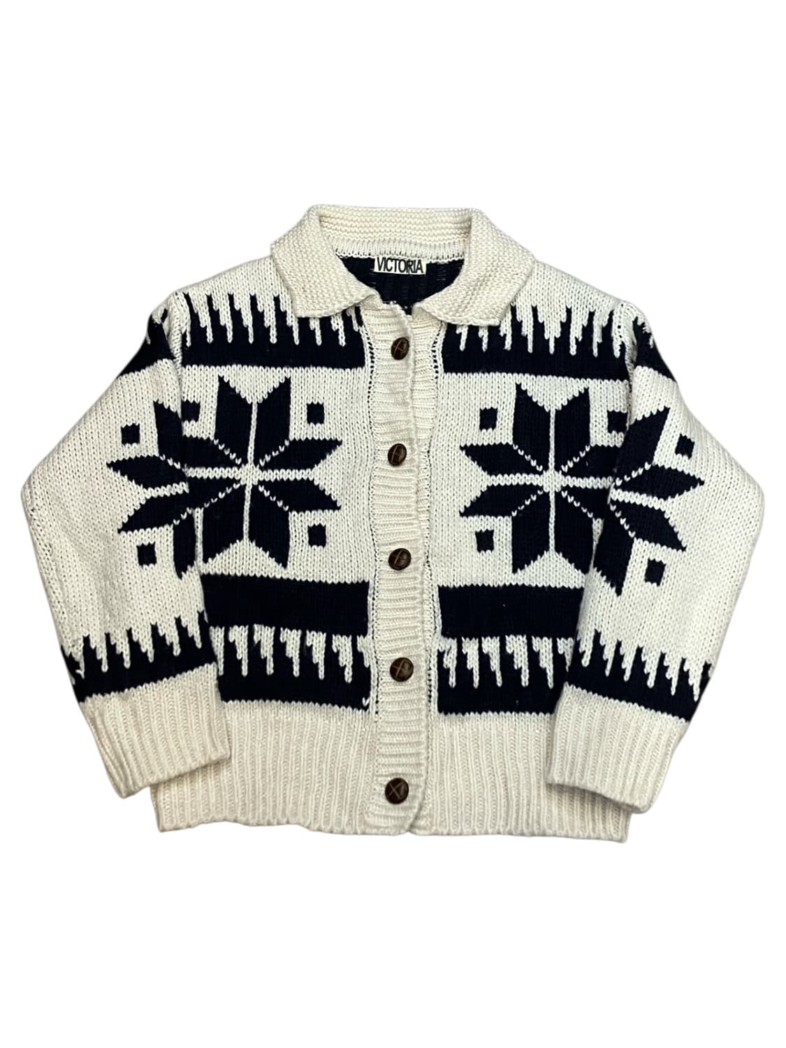 빈티지 패턴 단추 니트 가디건 아이보리  #csz2403 상품이미지3