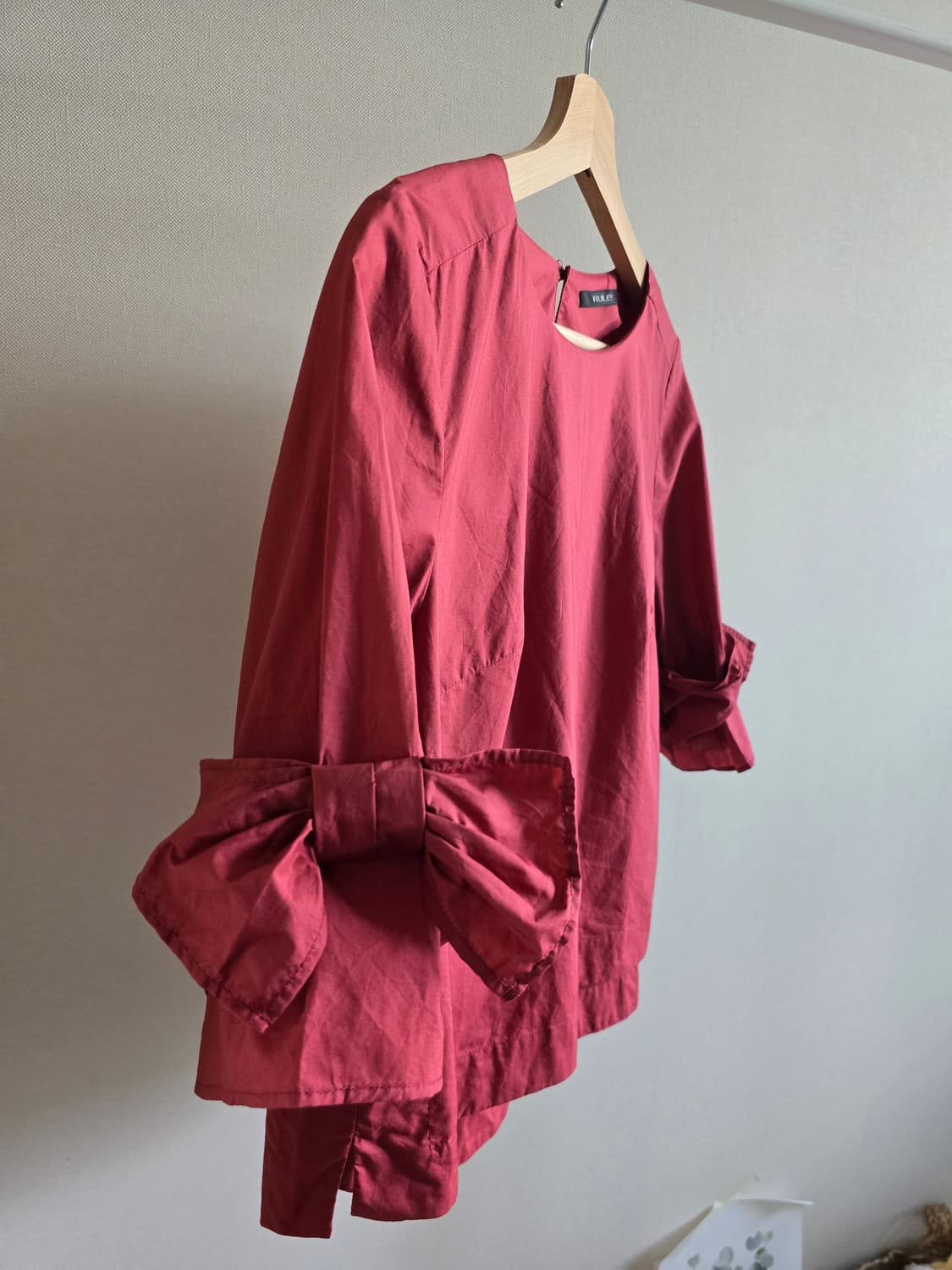Japanese vintage  여성스러운 리본 장식 면 블라우스  상품이미지2
