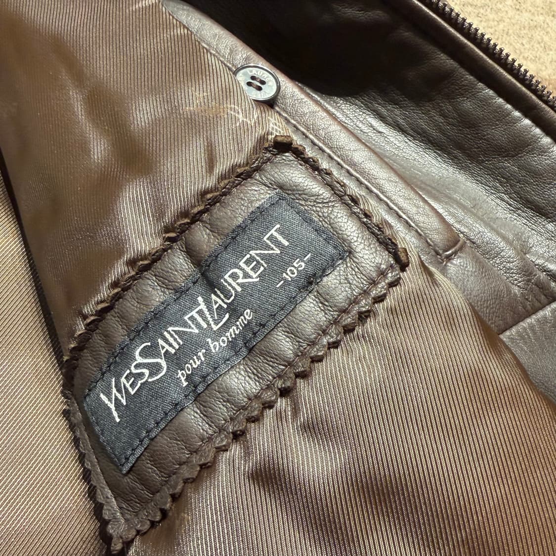 YSL 입생로랑 램스킨 레더 자켓 105 양가죽 상품이미지6
