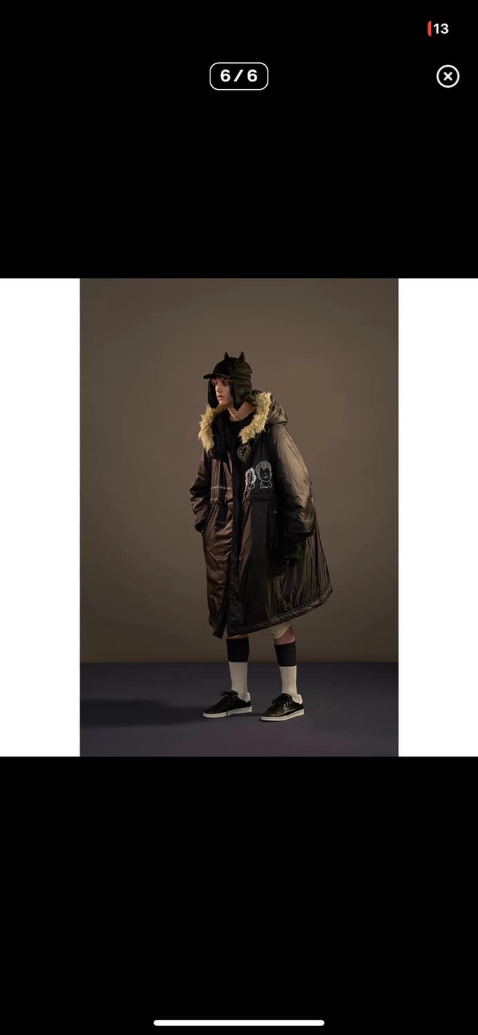 언더커버 17fw 휴먼컨트롤 시스템 빅 블랙 다운 모즈코트 상품이미지1