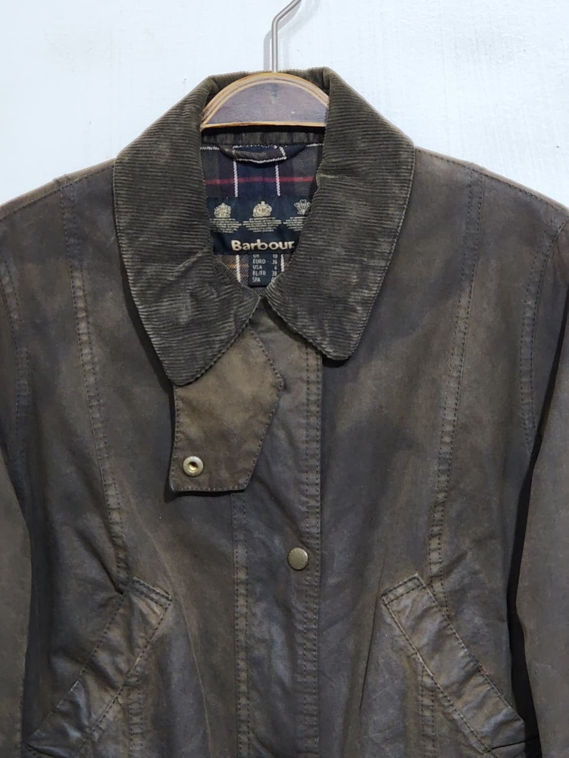 (M) 바버 왁스자켓 빈티지비드넬 왁싱점퍼 매장판  상품이미지2