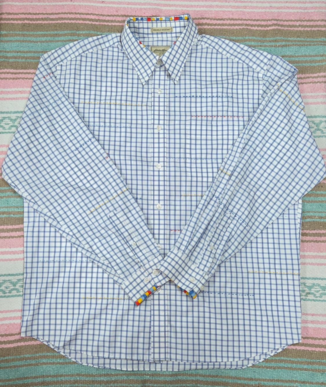 멀티컬러 스티치 체크셔츠 상품이미지1