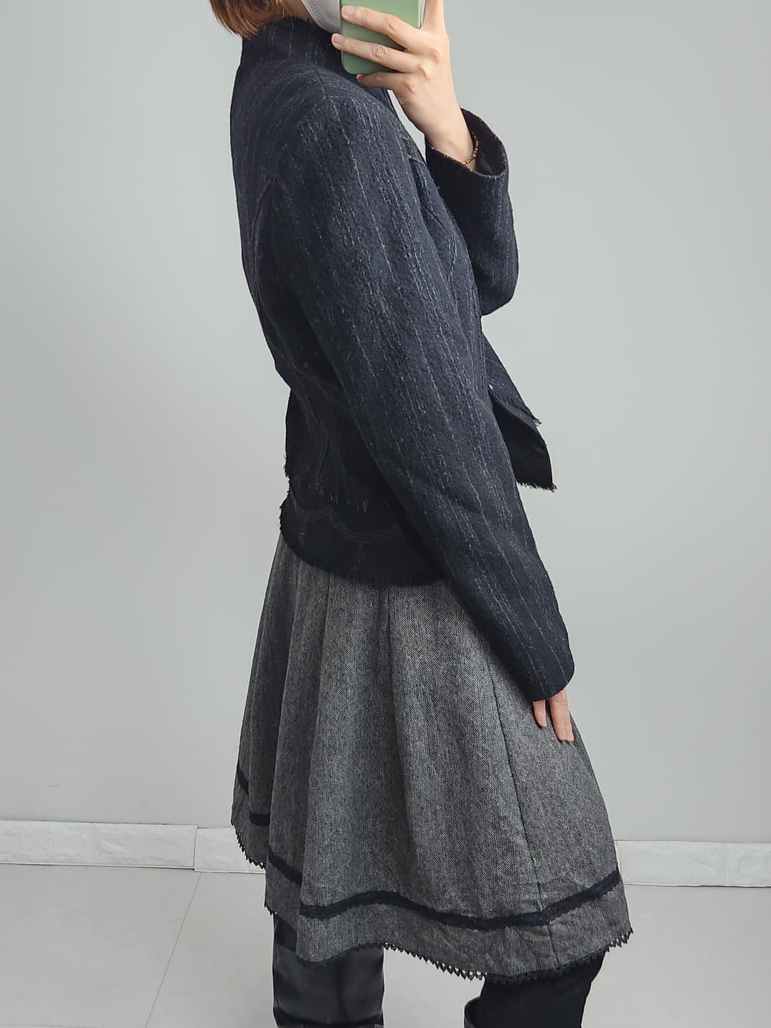 라인 수술 울 자켓 상품이미지4