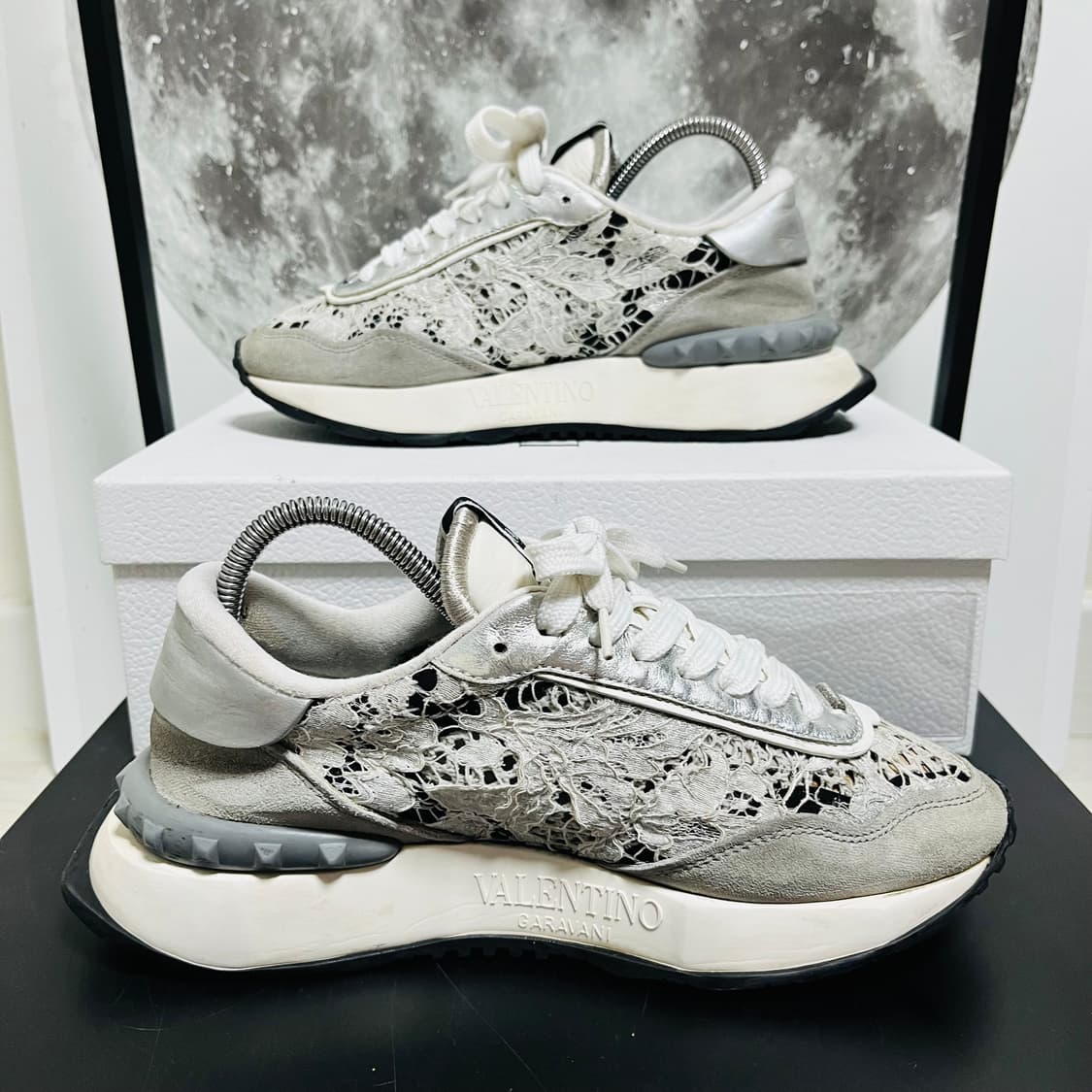 정품 36.5) 발렌티노 메탈릭 레이스 스니커즈 230~235 상품이미지2