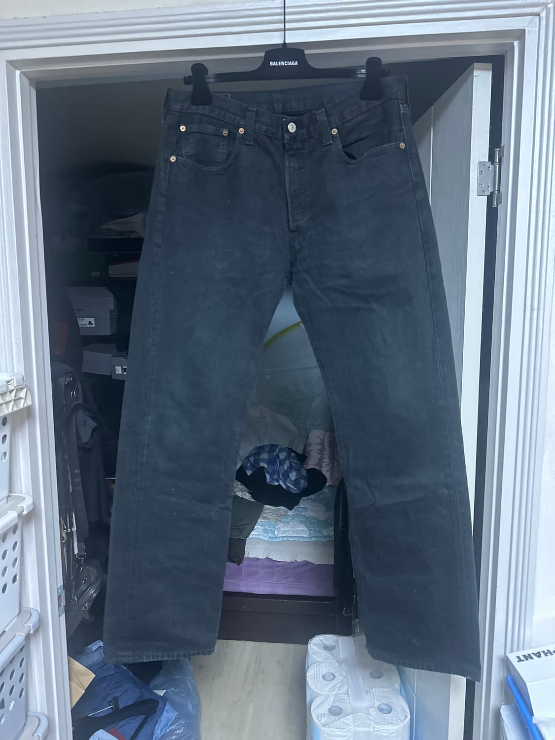 [34X32] 빈티지 리바이스 501 블랙진 상품이미지1