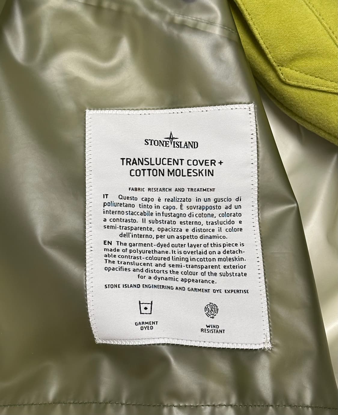스톤아일랜드 반투명 커버 몰스킨 자켓 L(105-110) 새상품 상품이미지3