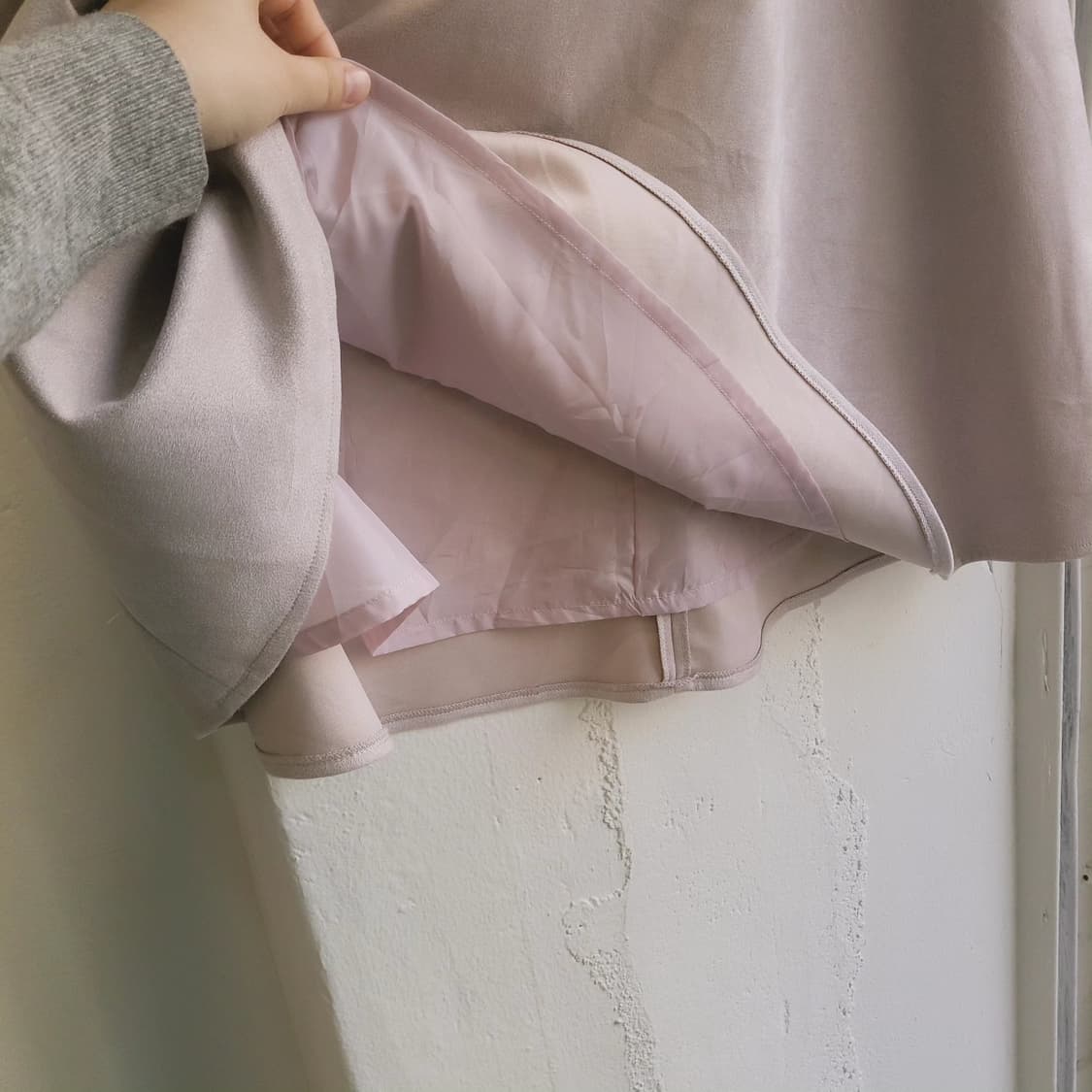 Rope picnic 스웨이드 핑크 스커트 상품이미지4