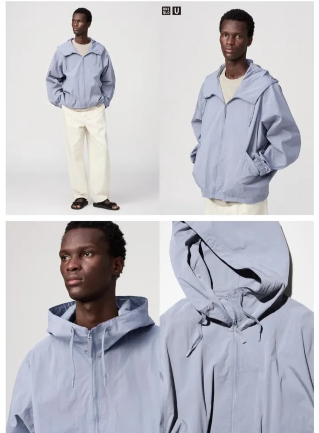 유니클로 U 후드 블루종 바람막이 L 상품이미지5