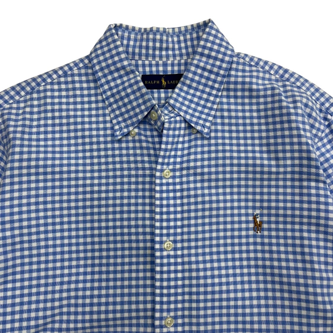 폴로 랄프로렌 옥스포드 소라 고방체크 셔츠 L 상품이미지4