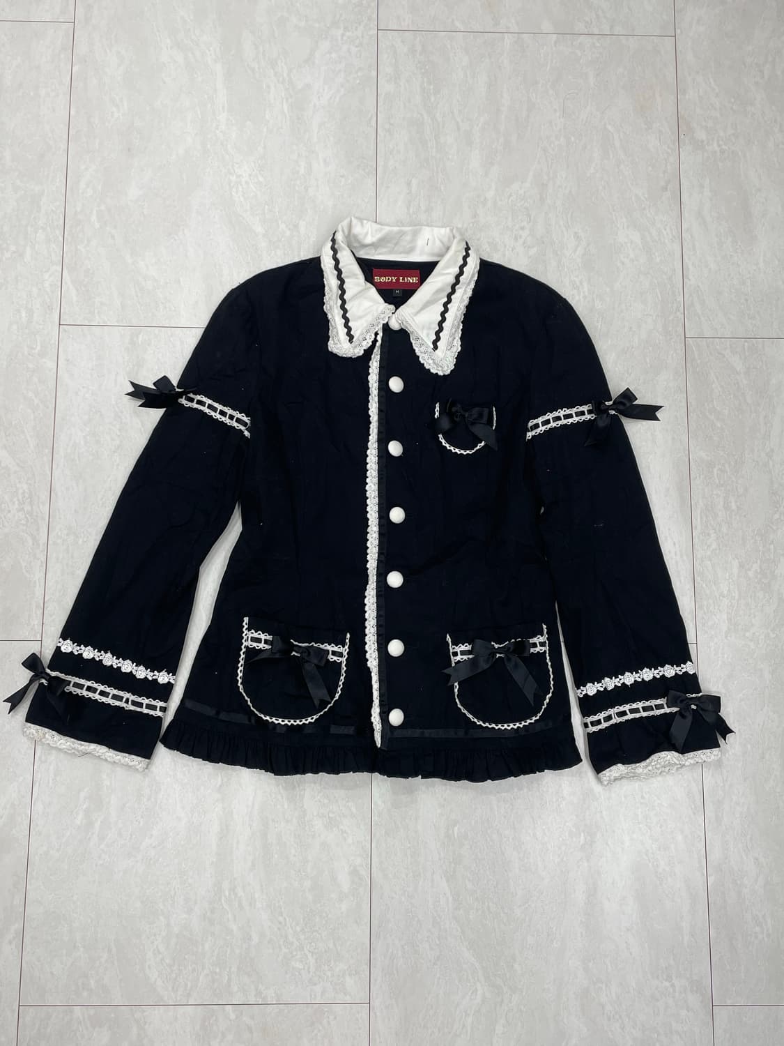 바디라인 아카이브 고스 로리타 블랙 레이스 리본 자켓/셔츠 세트 상품이미지9