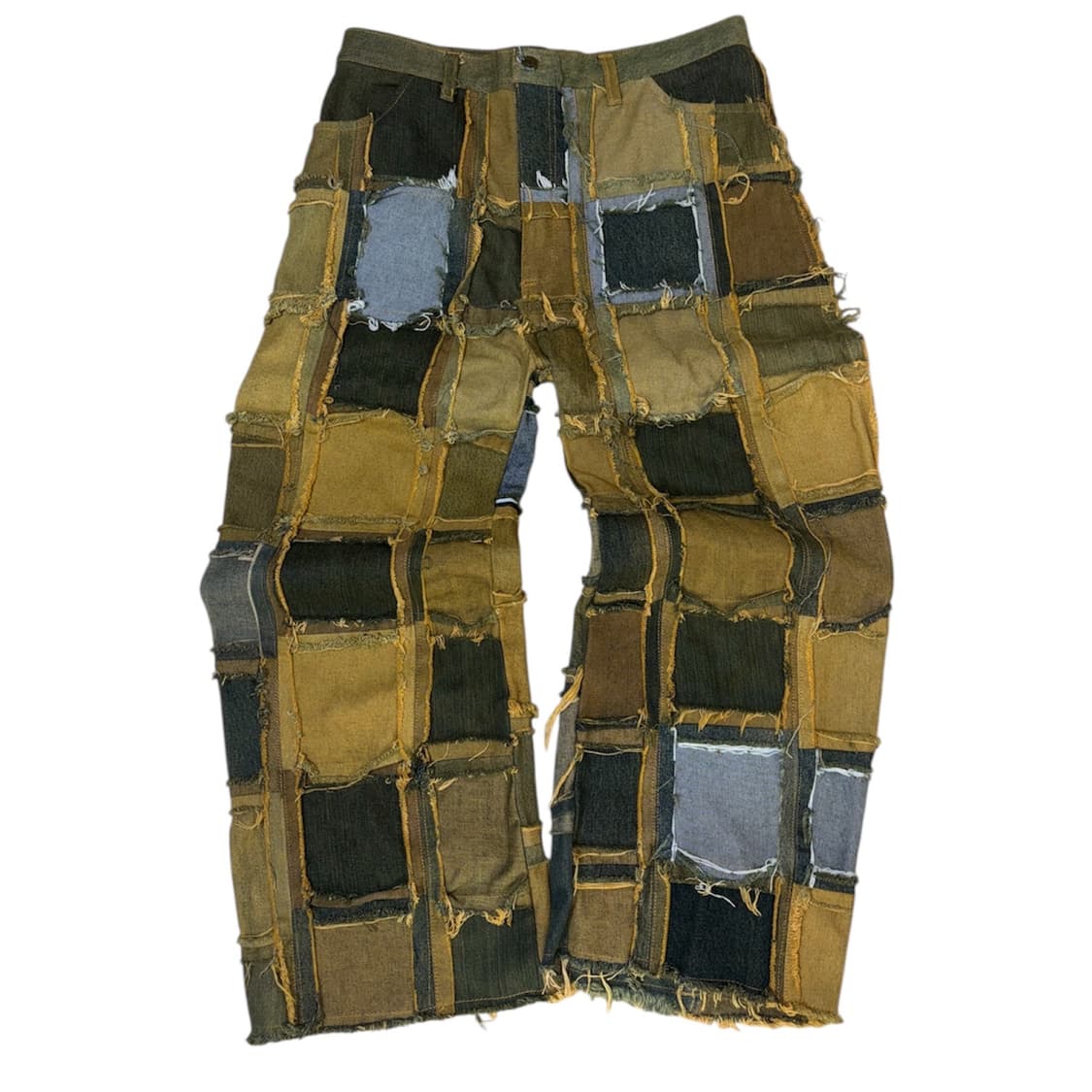 [VINTAGE] 빈티지 패치워크 샌드워싱 와이드 데님팬츠 M 상품이미지1