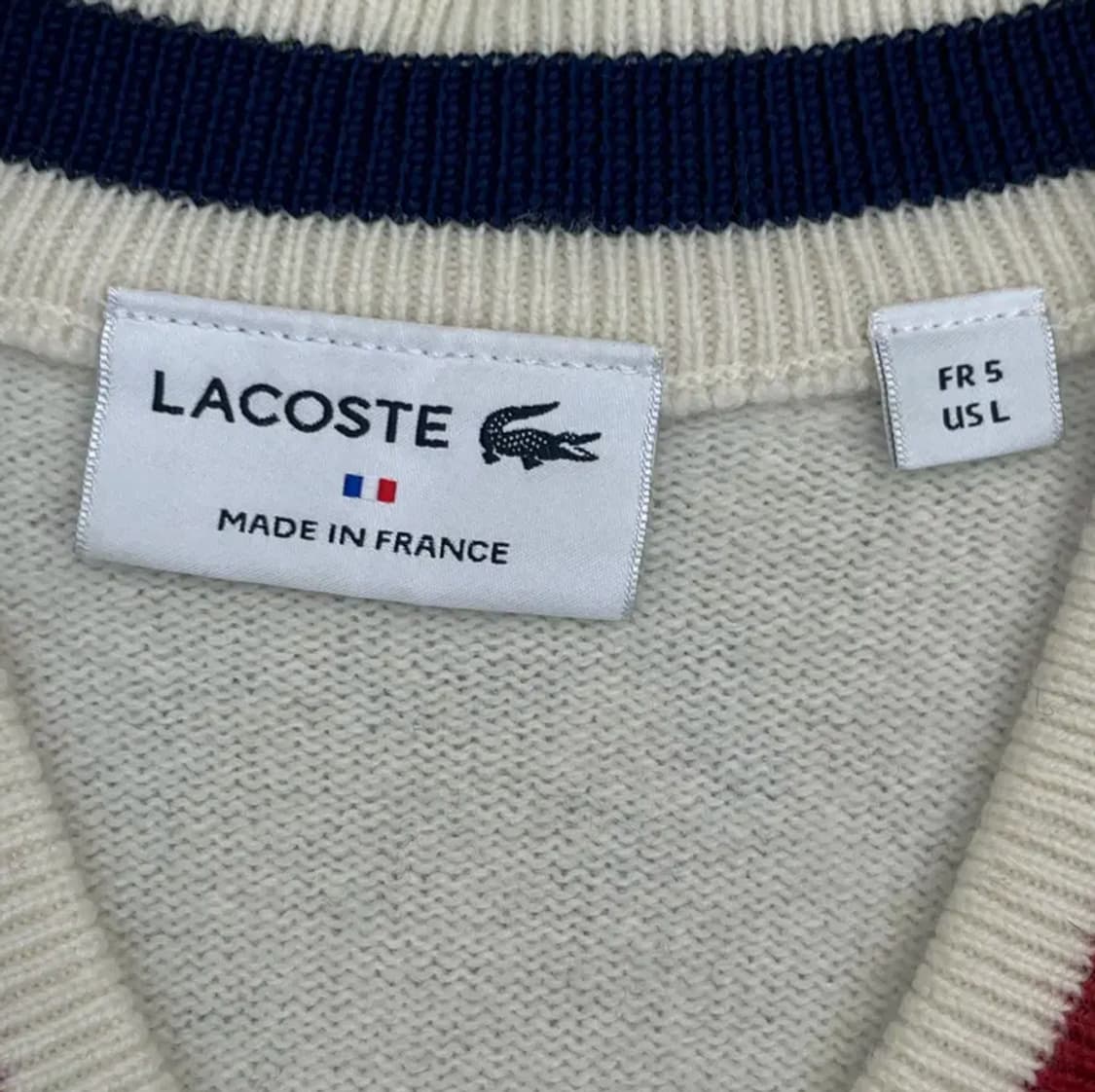 라코스테 남성 울 v넥 니트 (100)made in france 상품이미지3