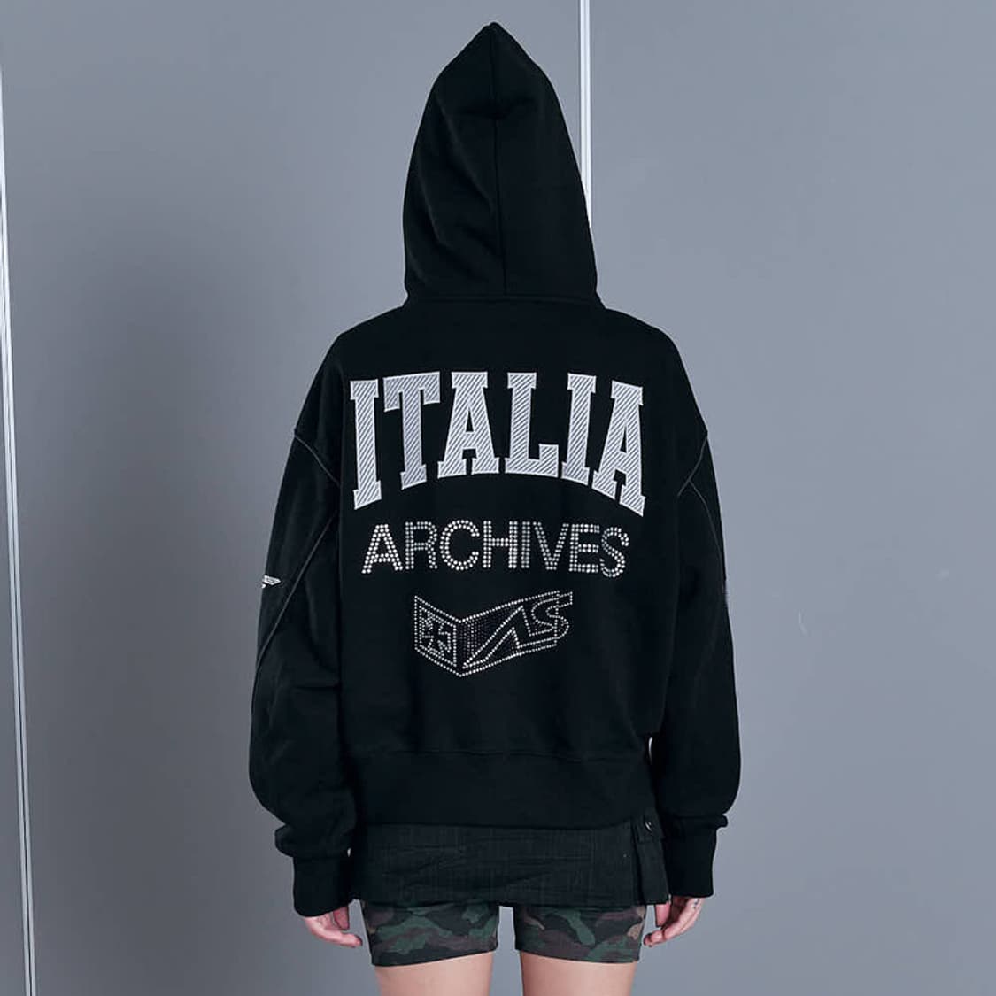 2000아카이브스 레이싱 후드집업 블랙 상품이미지1