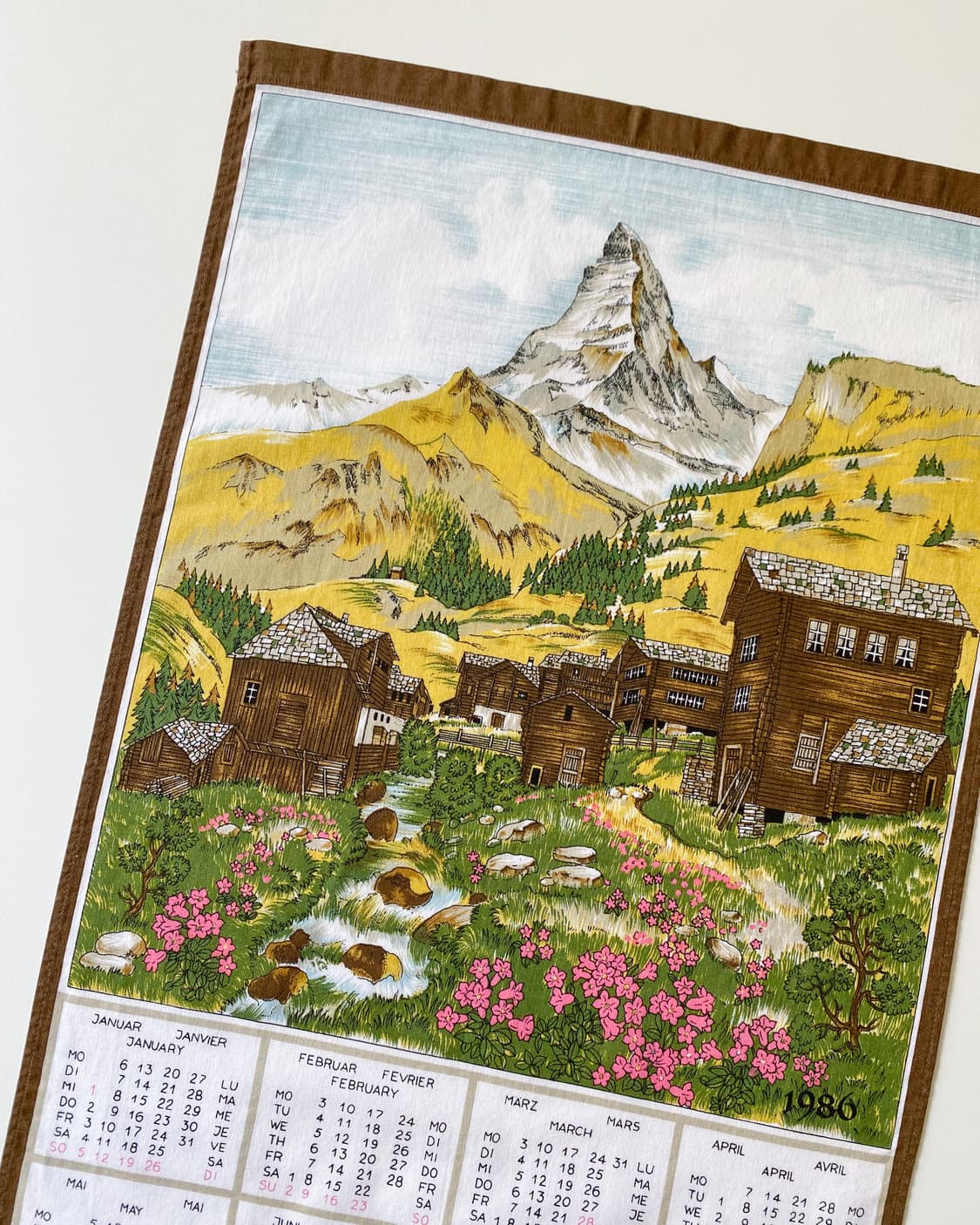 유럽 빈티지 캘린더 패브릭 (1986) 상품이미지5