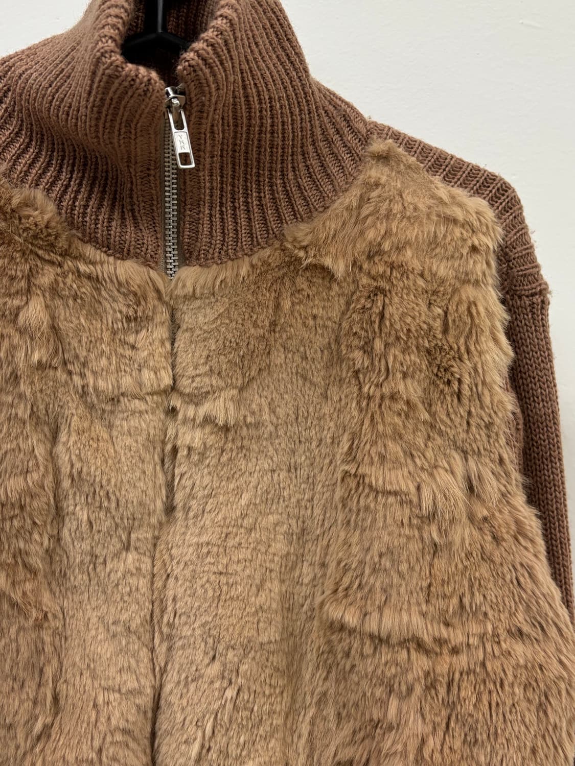 브라운 하이넥 퍼 니트 집업 y2k 상품이미지6