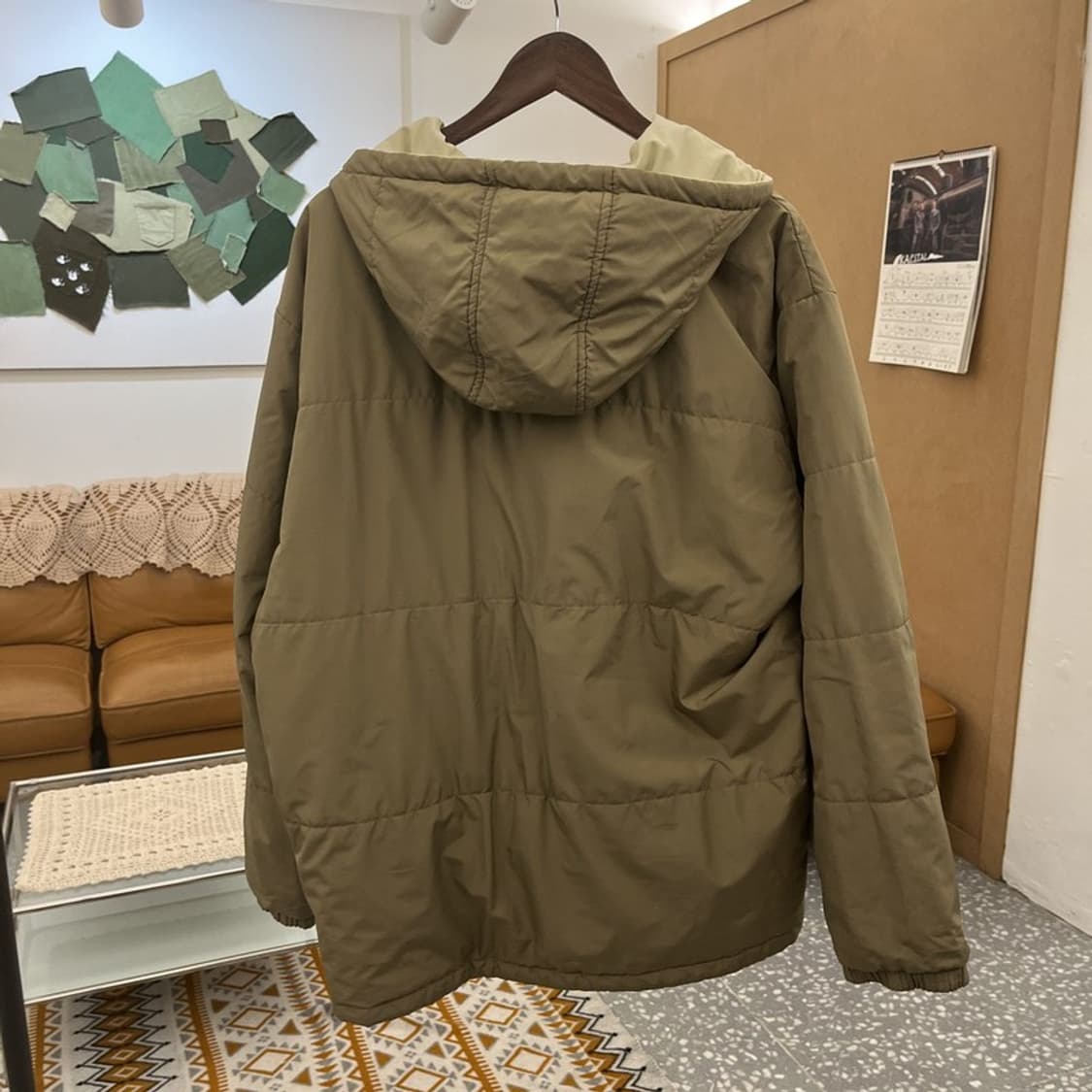 나이키 해리티지 스우시 리버시블 오트밀카키 점퍼 자켓 XL C10675 상품이미지6