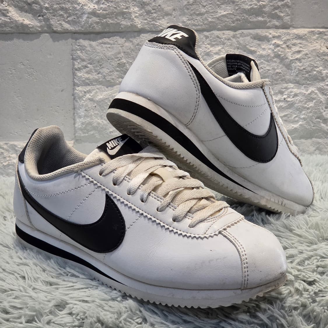 1q-19:나이키 클래식 코르테즈 화이트 블랙 (260mm) 상품이미지4