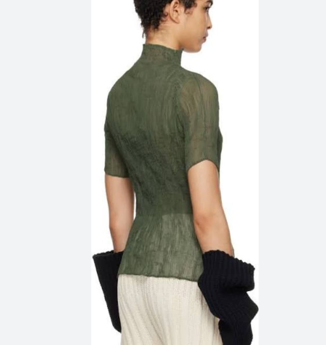 [택채 새상품] 이세이 미야케 시폰 트위스트 3 탑 나이트 그린 상품이미지3