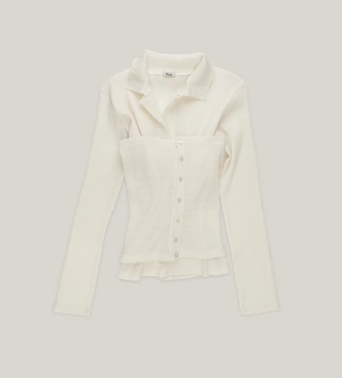 아우로 PLEATS LAYERED SHIRTS [ CREAM ] 상품이미지1
