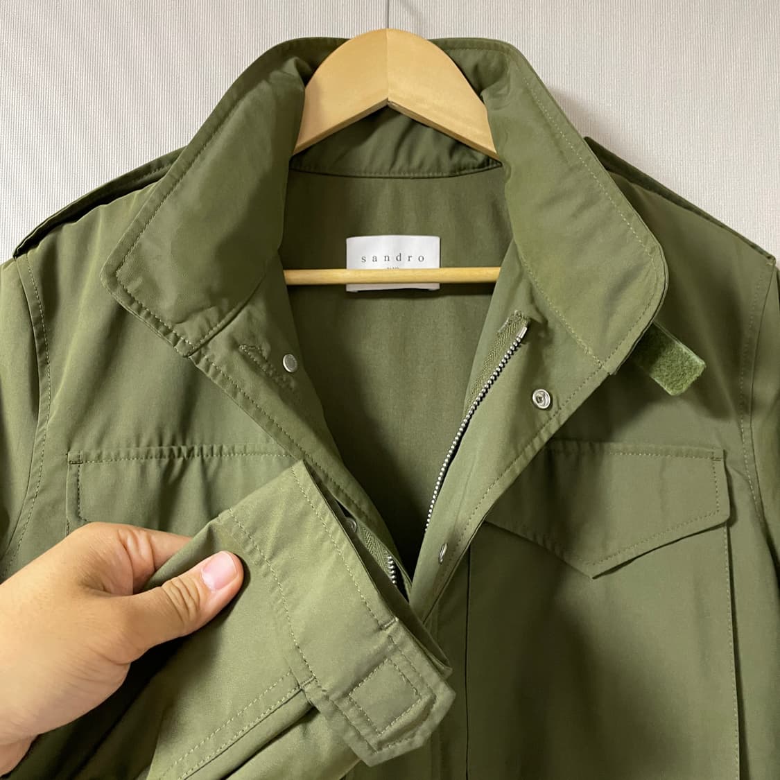 산드로 남성 M65 야상점퍼 카키 (100) (미세흠) 상품이미지5