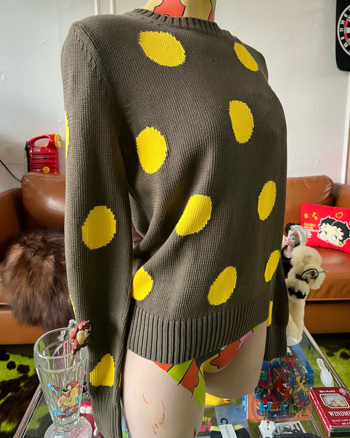 Max Mara Yellow Big Dot Knit Sweater 상품이미지3