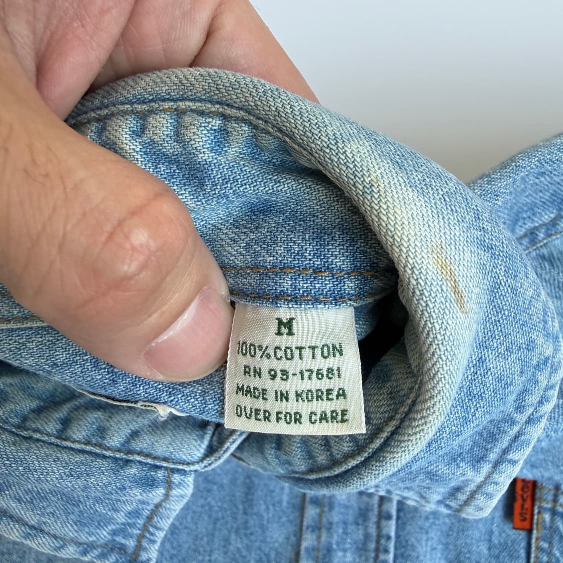 Levi's 리바이스 90‘s 데님 아이언 버튼 오렌지 탭 셔츠 상품이미지6