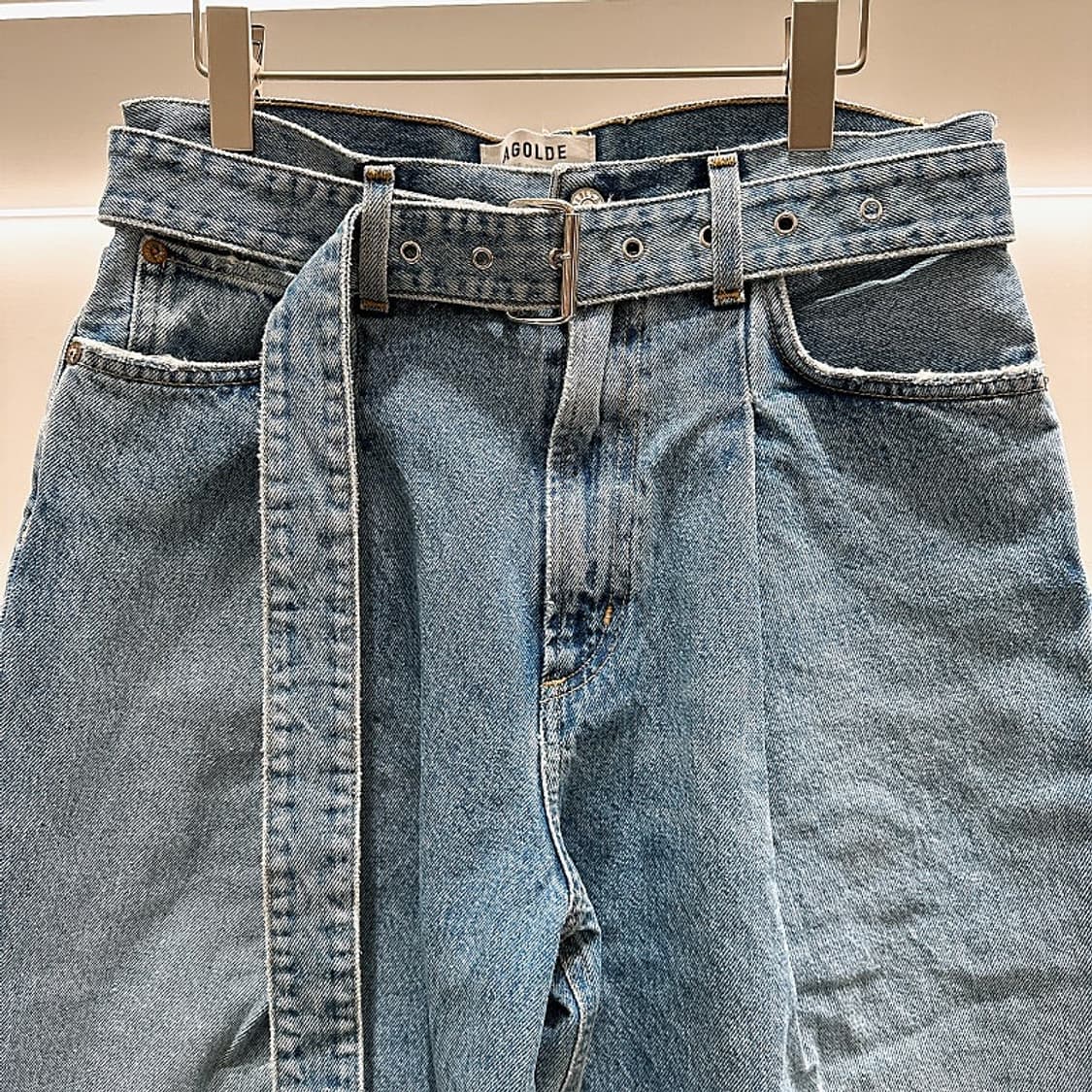 (정품/새상품) AGOLDE 에이골디 여성 벨티드 하이웨스트 와이드 데님 상품이미지2