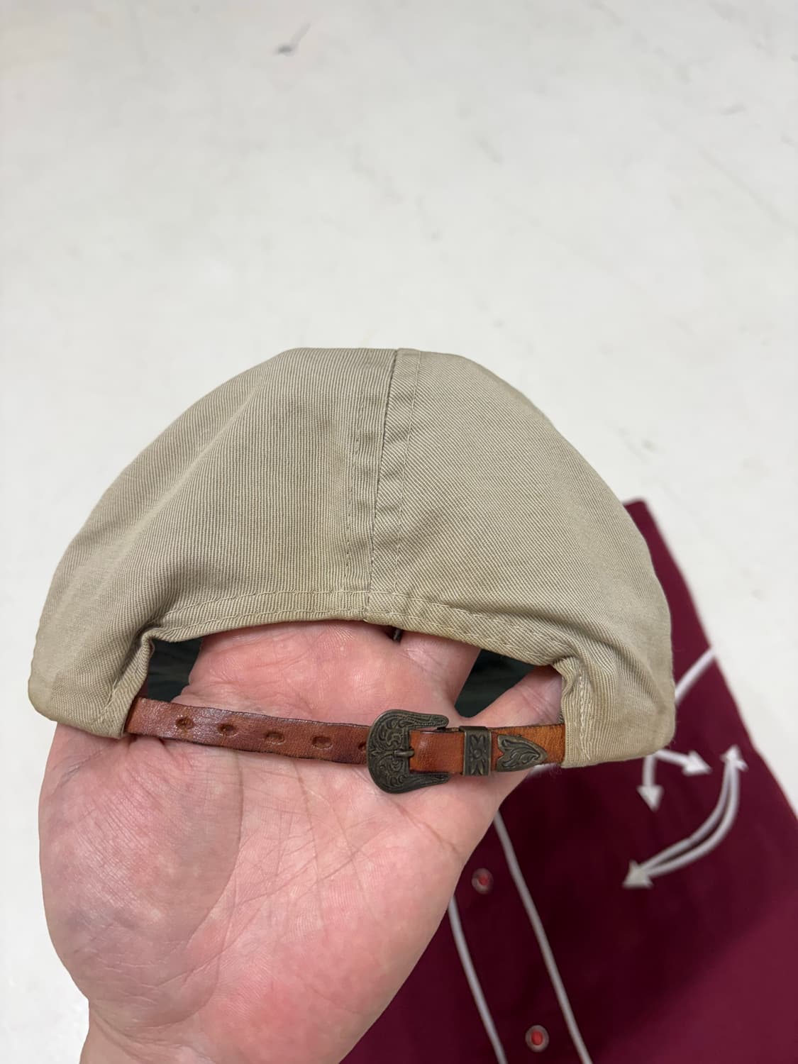 80-90's vtg Stetson Leather cotton cap 상품이미지4