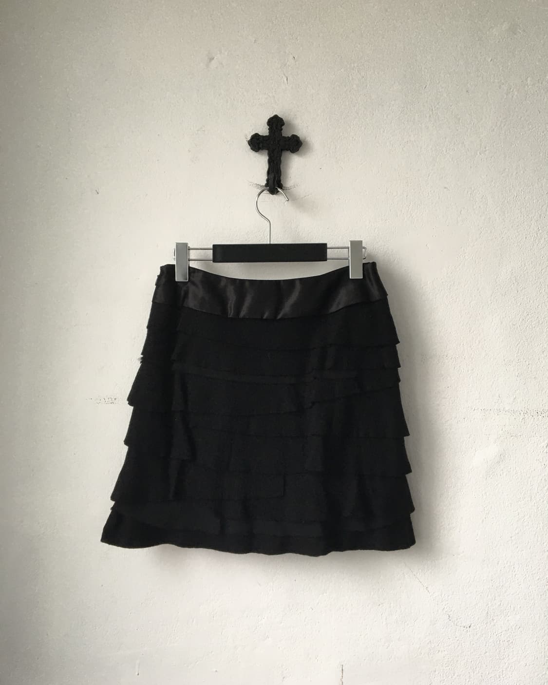Woolen unbalanced layer point skirt 상품이미지4