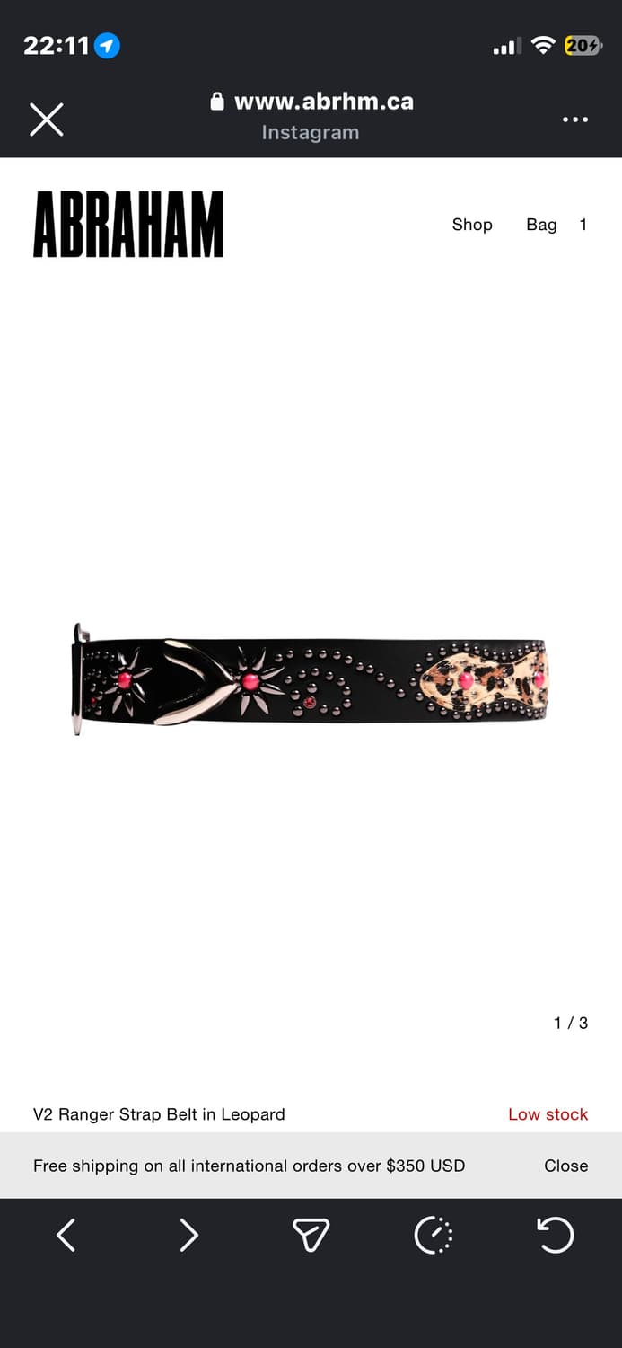 abraham 레오파드 스터드 벨트 3사이즈 상품이미지1