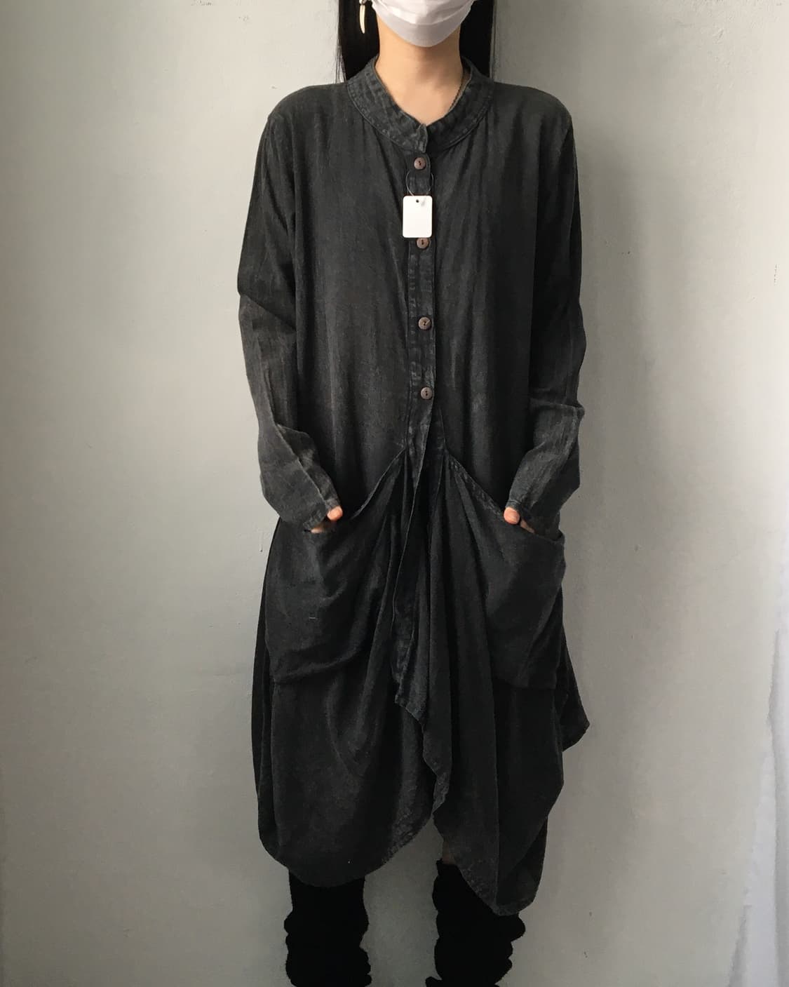 Drape line point long jacket 상품이미지8