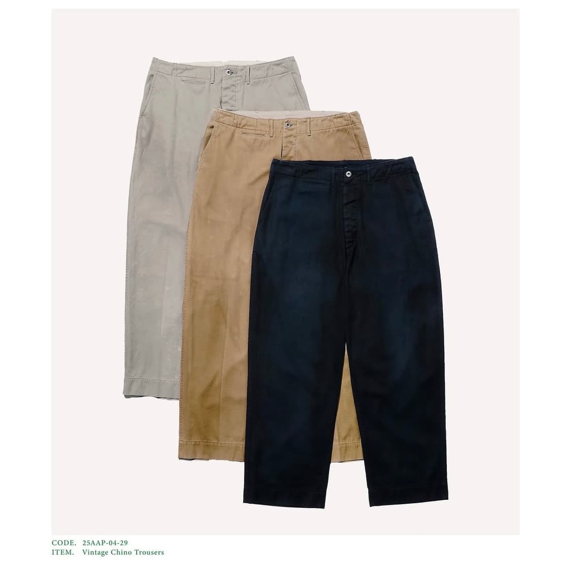 [1] 25aw 아프레쎄 빈티지 치노 트라우져 베이지 상품이미지1