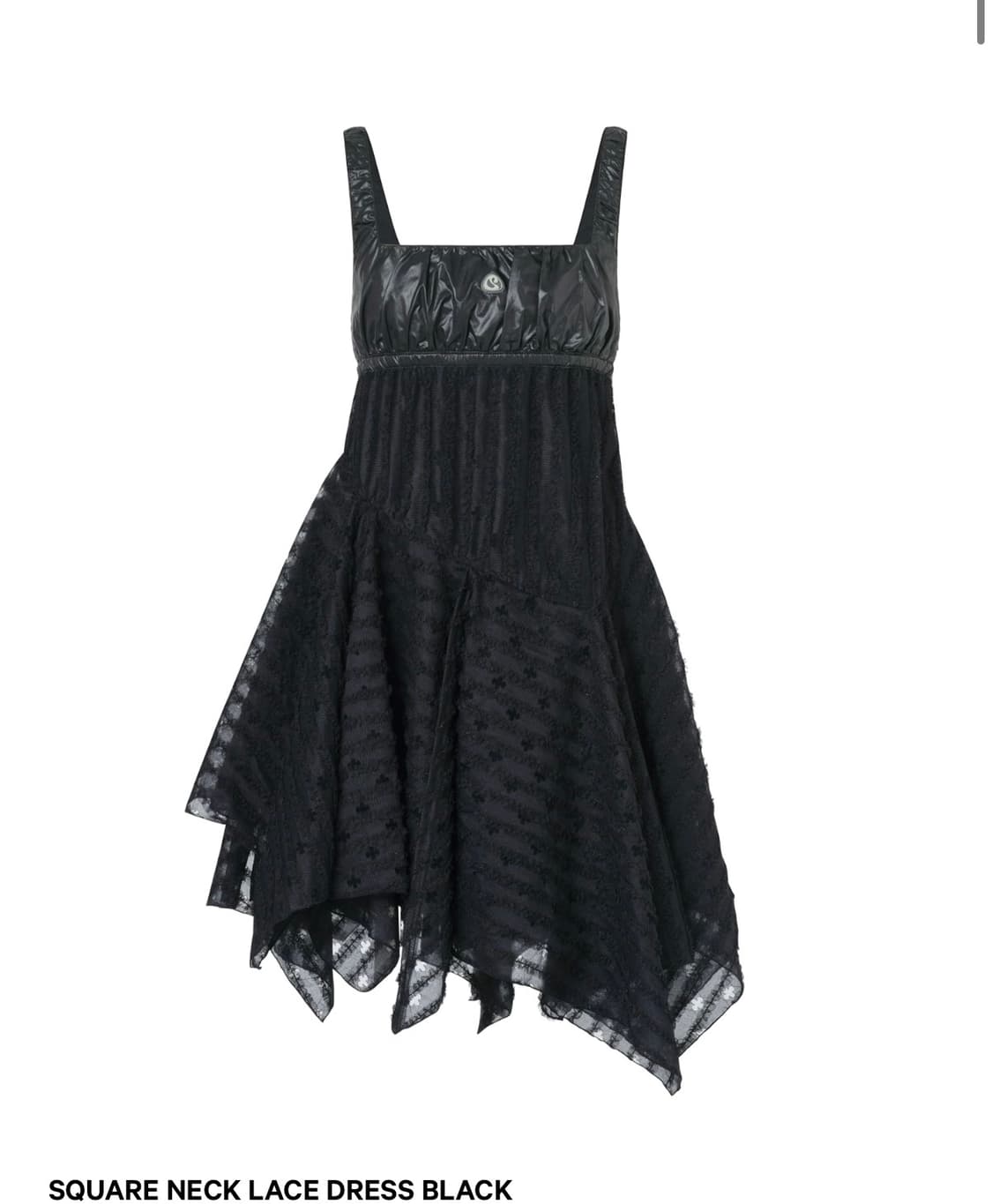 SQUARE NECK LACE DRESS BLACK 상품이미지1