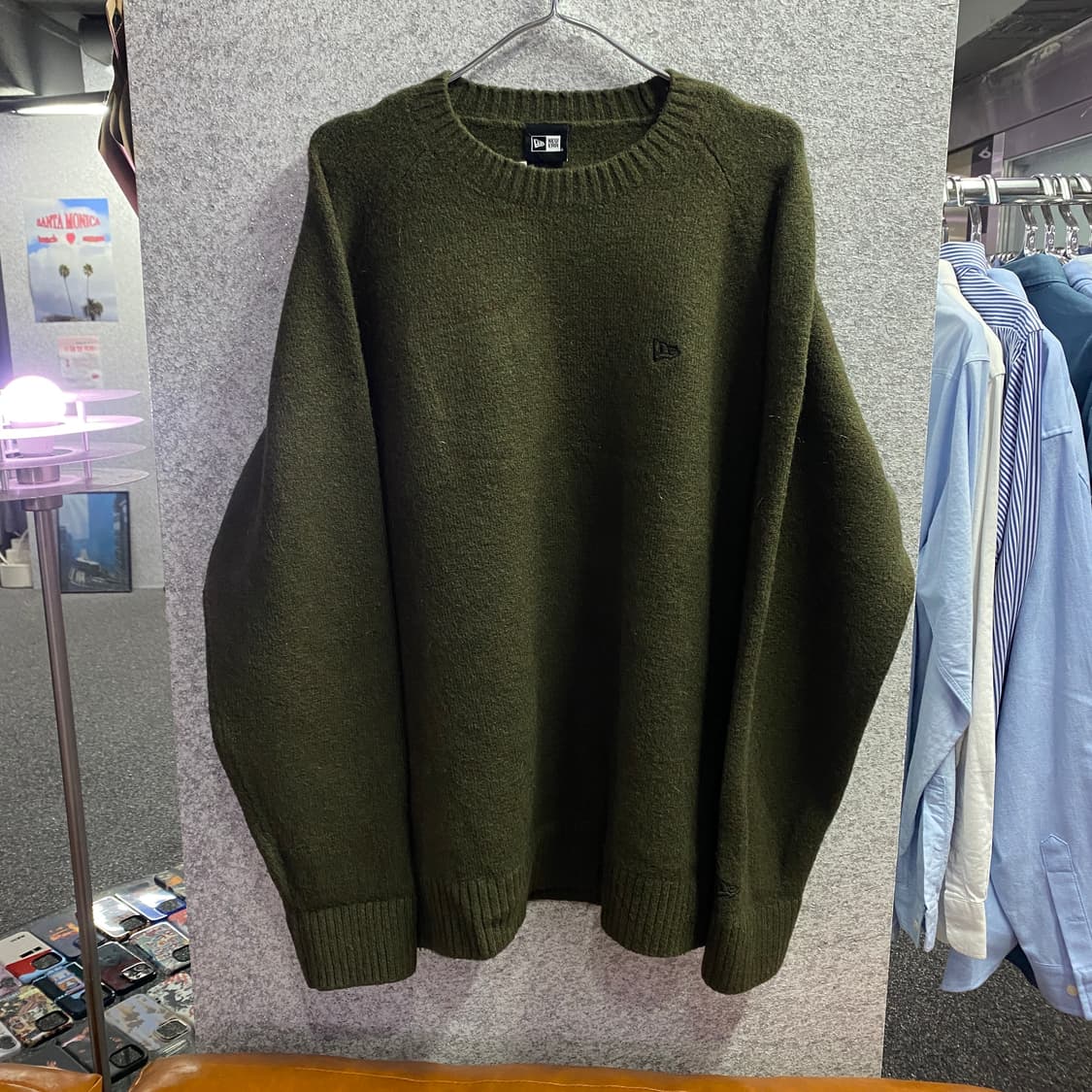 뉴에라 미니멀 모헤어 스웨터 카키 B3028 상품이미지2