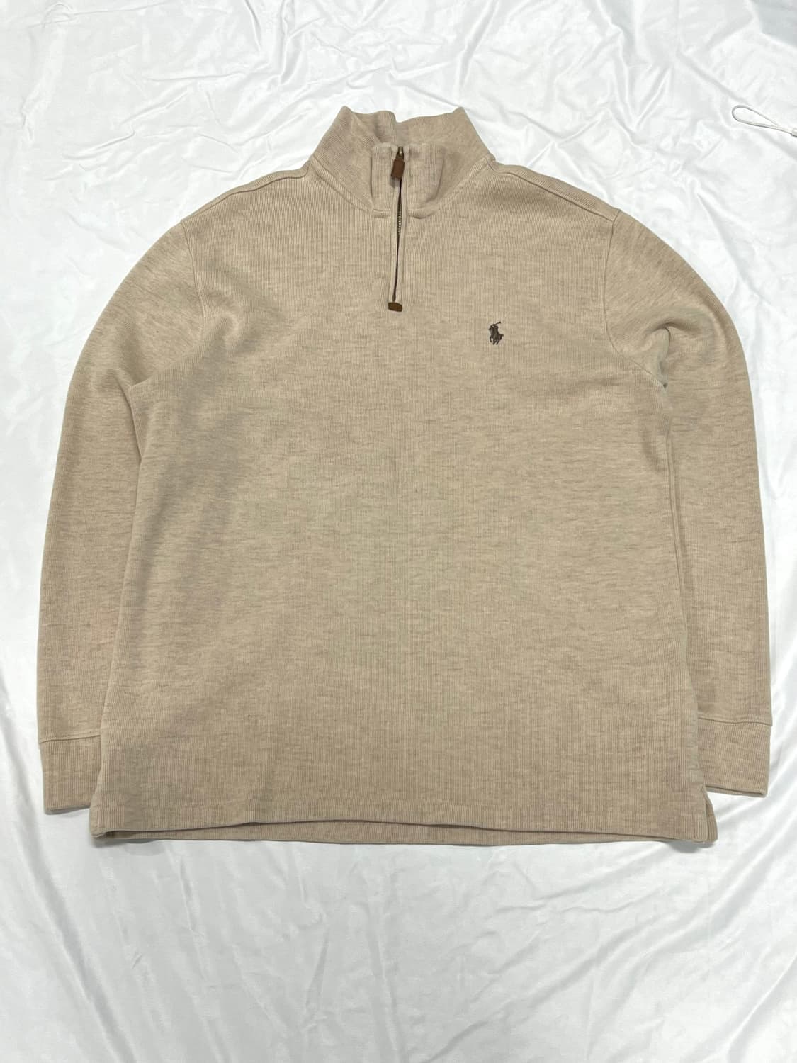 (L) 폴로 랄프로렌 베이지 오트밀 니트 반집업 카키포니 상품이미지1
