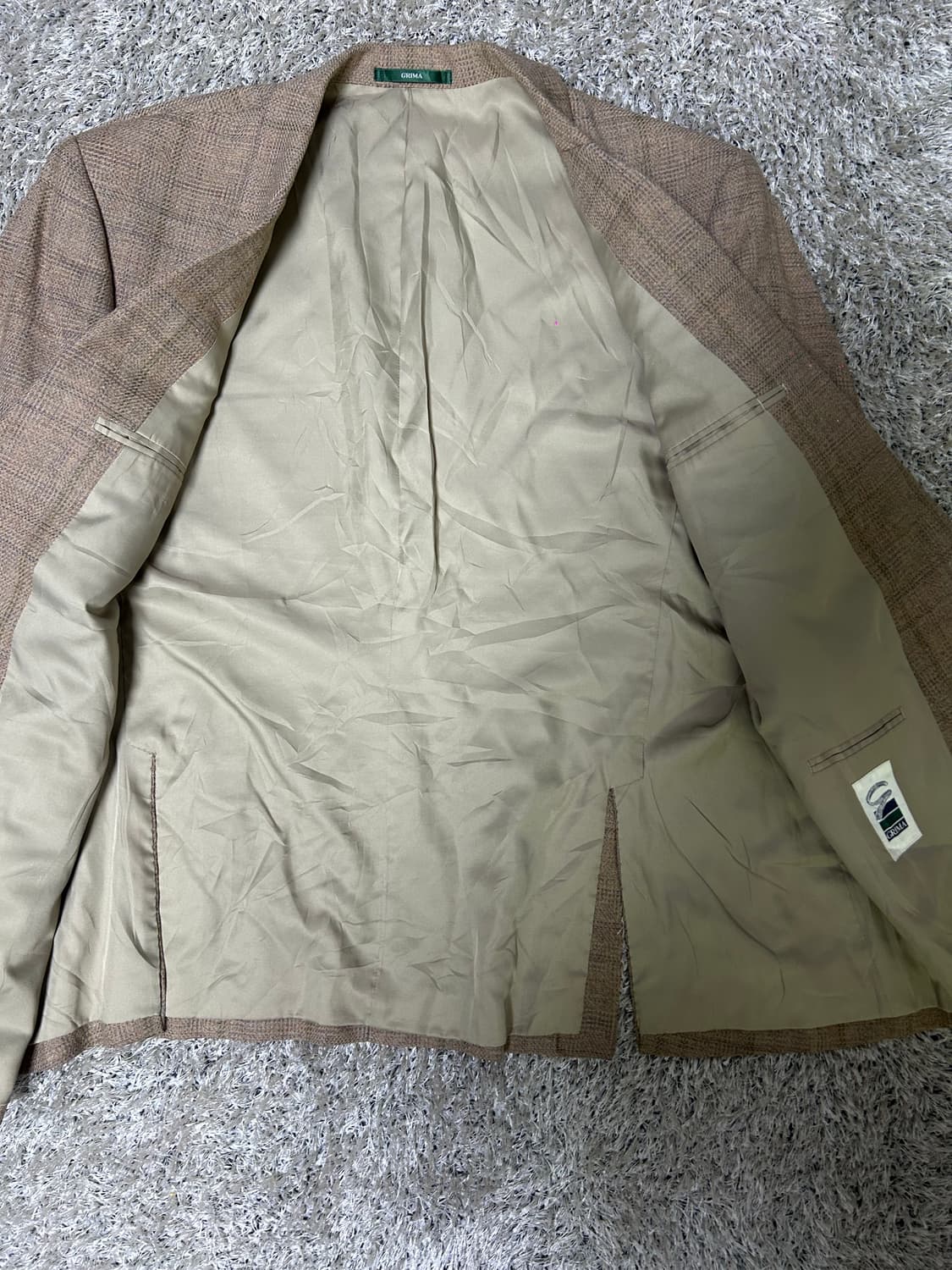 일본판 GRIMA 울 체크 블레이저 사이즈 105~110 상품이미지6